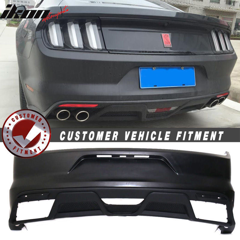 2015-2016 Ford Mustang GT350 Black Front Rear Bumper Conversion PP