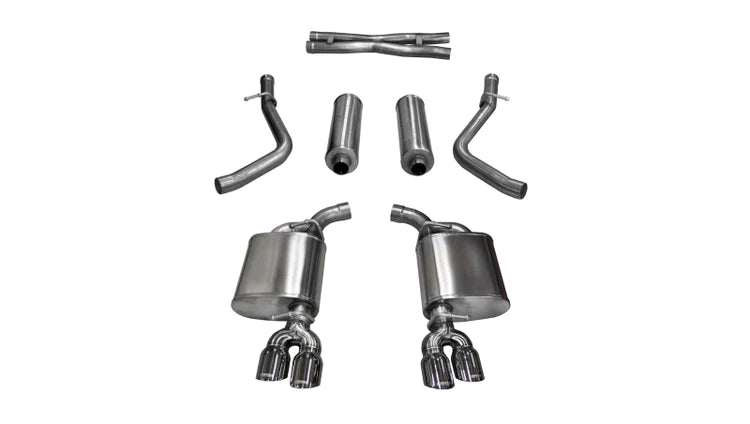 Corsa 15-17 Dodge Challenger Hellcat Dual Rear Exit Extreme Exhaust w/ 3.5in Black Tips